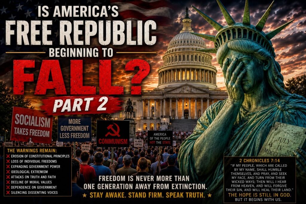 The Statue of Liberty covers her face before the U.S. Capitol as protesters hold signs warning against socialism, communism, expanding government, and the loss of freedom.